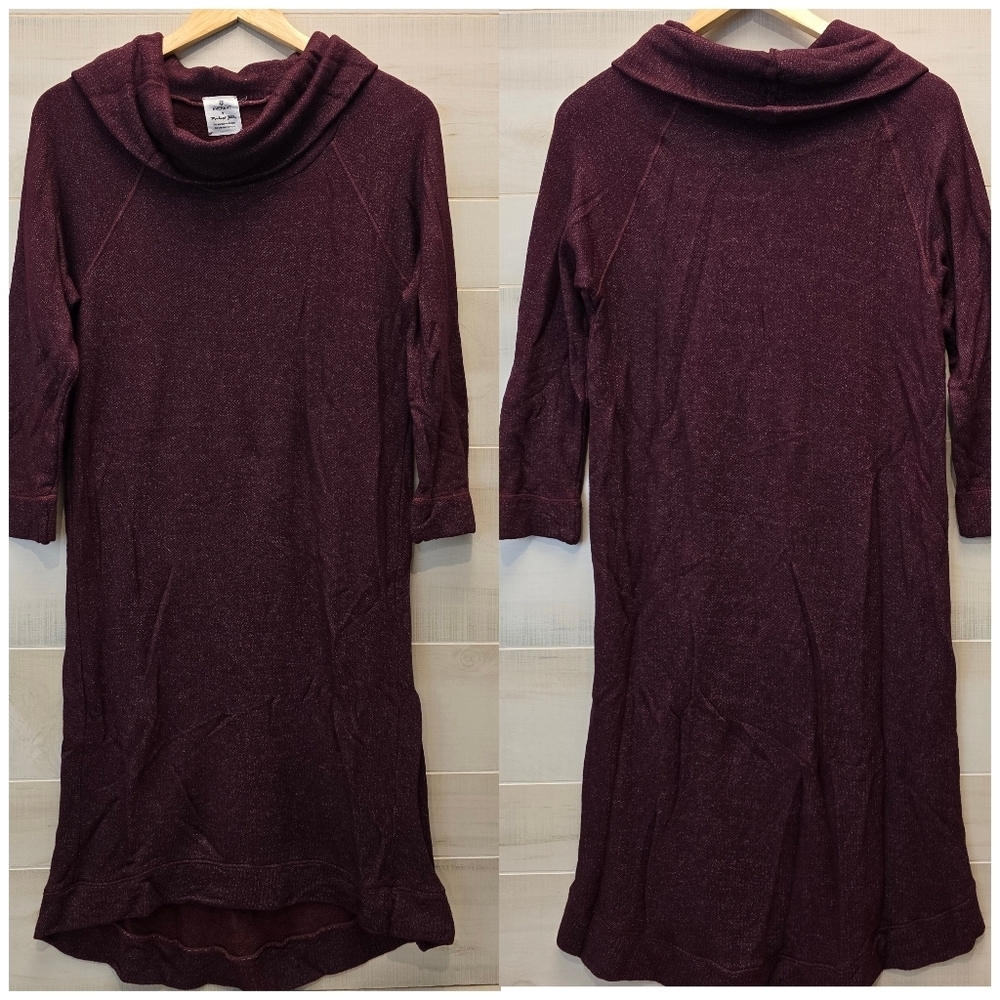 {M} Evereve + Michael Stars Marled Maroon Mock Neck Knit Dress